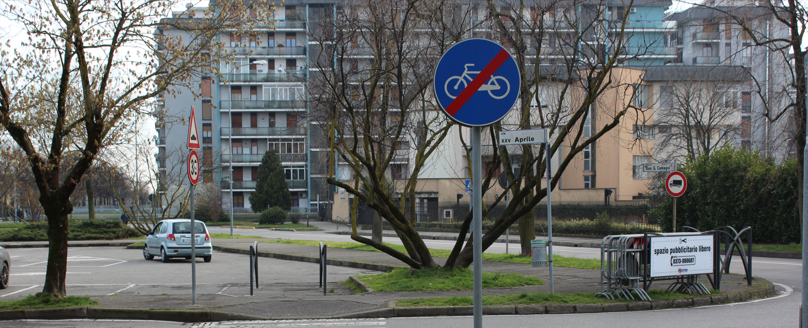 FINE DEL PERCORSO RISERVATO ALLE BICICLETTE